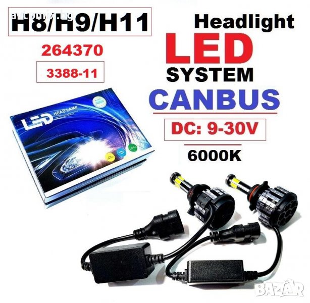H8, H9, H11 LED система CANBUS, 9-30V, снимка 1