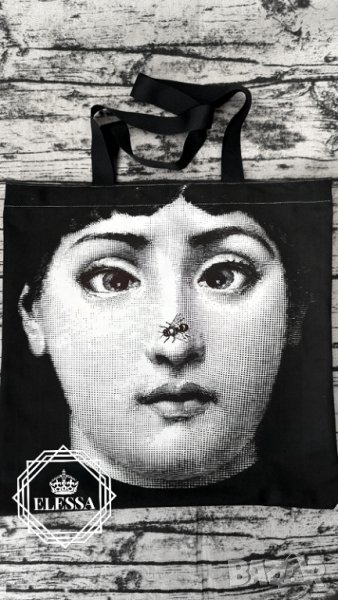 Дизайнерска Арт Чанта / Торба Принт Илюстрация Face Fornasetti (Lina Cavalieri MUSE), снимка 1