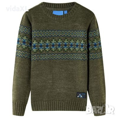 Детски плетен пуловер, каки, 116(SKU:14486, снимка 1