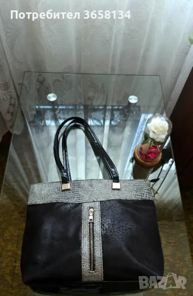 Нова голяма черна дамска чанта , снимка 1