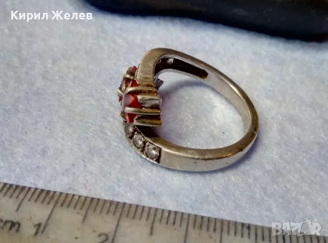 ШАРМАНТЕН СКЪПОЦЕНЕН СРЕБЪРЕН ПРЪСТЕН СРЕБРО 925 със ЗВЕЗДИЧКИ от ГРАНАТ и БЛЕСТЯЩИ ЦИРКОНИ 47491, снимка 12 - Пръстени - 49273093