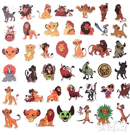 40 бр Цар Лъв самозалепващи лепенки стикери за украса декор картонена торта и др декор