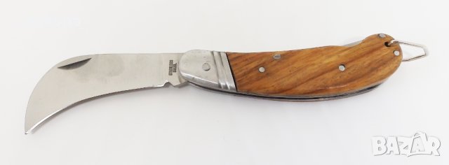 Професионален нож за присаждане с дървени чирени, сгъваем