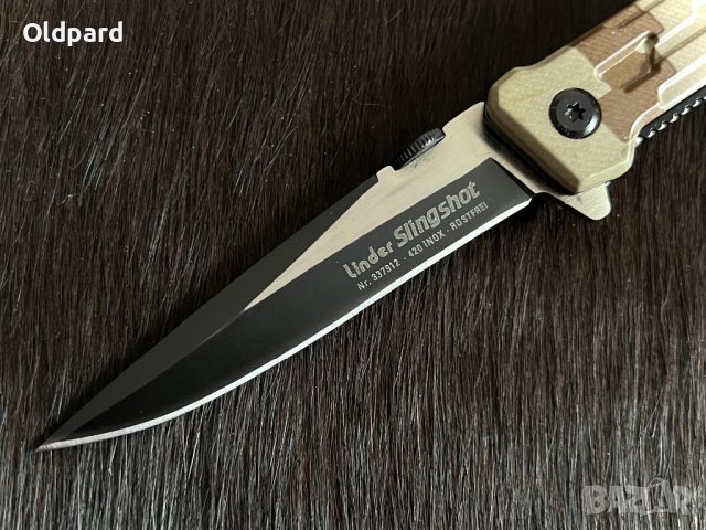 Сгъваем нож (flipper) във военен стил Linder Slingshot. (337912), снимка 3 - Ножове - 43032779