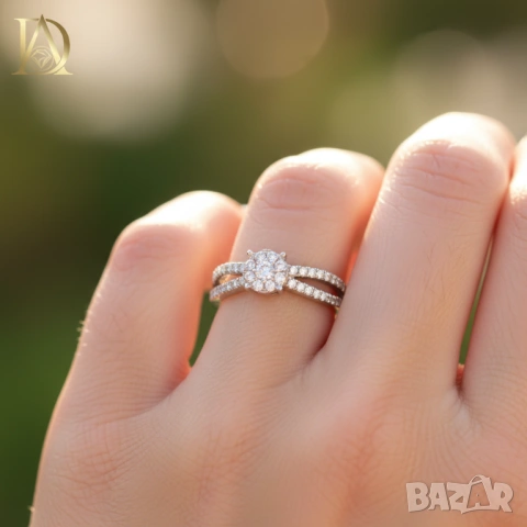 Нов Златен Пръстен с 0.60кт Естествени Брилянти , снимка 4 - Пръстени - 40077141