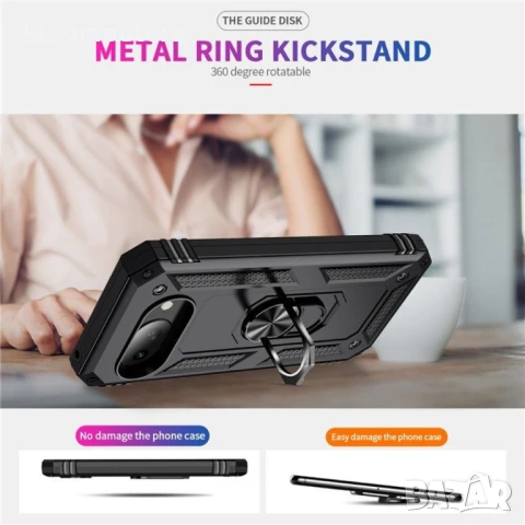 Google Pixel 9a Удароустойчив Ring Holder2 Калъф и Протектор, снимка 6 - Калъфи, кейсове - 51122573