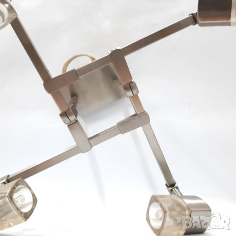 Иноксов полилей, 4 лампи, крушки миньонки(7.5), снимка 6 - Полилеи - 43817781
