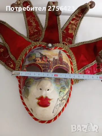 Венецианска маска  за стена, снимка 4 - Антикварни и старинни предмети - 47743763