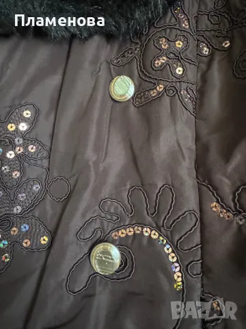 Дамско палто с паети - L/ XL, снимка 4 - Палта, манта - 48928166