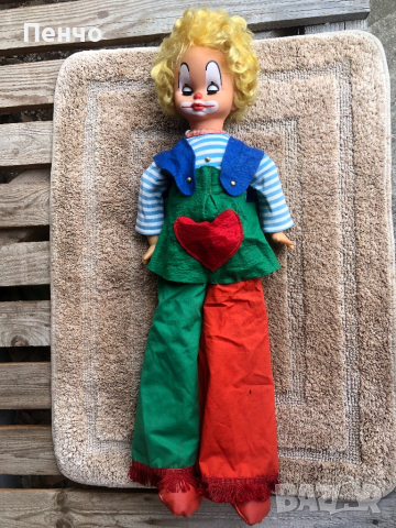 стара кукла КЛОУН - GDR - 1970г., снимка 1 - Антикварни и старинни предмети - 44874389
