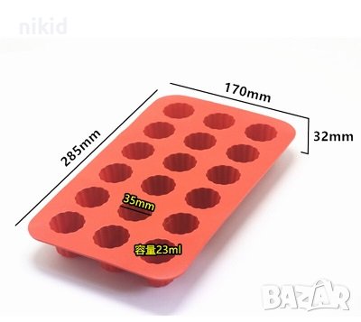 18 б мини пудинг кексчета мъфини школадови бонбони скалички хапки шоколад свещ гипс сапун декор, снимка 3 - Форми - 37231706