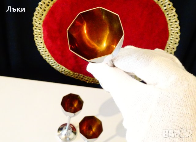 Посребрени чаши за ракия,позлата. , снимка 3 - Чаши - 43095832