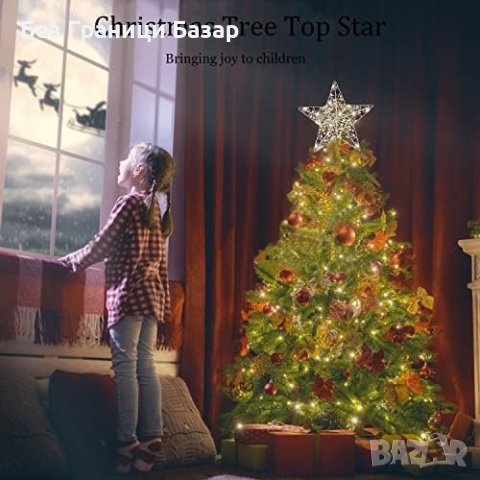 Нова Коледна Звезда с LED Осветление 25x20см - Метален Дизайн Украса елха Коледа, снимка 7 - Други - 43264306