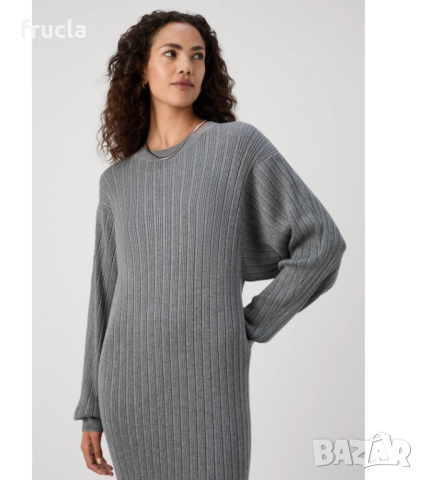 Плетена Дълга Роля Сиво , снимка 2 - Рокли - 52344330