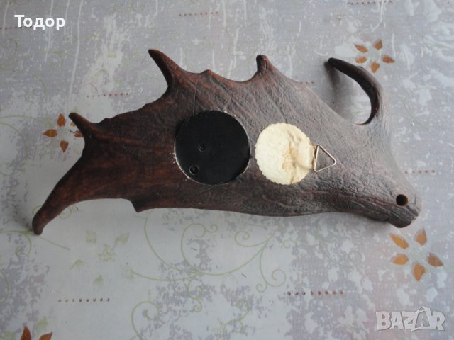 Уникален барометър еленов рог Fischer made in GDR, снимка 5 - Колекции - 39948769