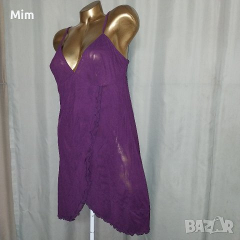 BENOTTI 44/46 Нощница от тюл в бордо, снимка 3 - Нощници - 43666769