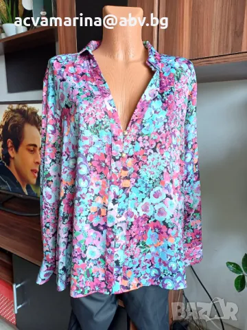 Нова риза сатен на Zara-р-р ХЛ, снимка 2 - Ризи - 48417785