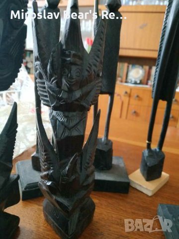 Автентични Африкански Статуетки От Абанос 9бр, снимка 4 - Статуетки - 28042685