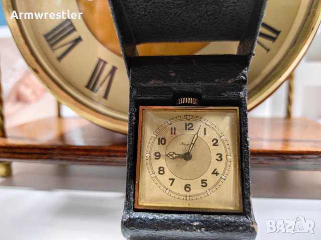 Стар Немски Механичен Миниатюрен Пътнически Часовник Kienzle, снимка 1 - Антикварни и старинни предмети - 36938695