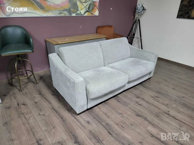 Светло сив диван от плат с функция сън "Myriad", снимка 10 - Дивани и мека мебел - 50886659