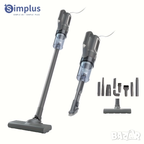 Прахосмукачка с Кабел 2 в 1 Simplus – Ръчна и Вертикална, 16000PA, 400W, HEPA Филтрация!, снимка 6 - Прахосмукачки - 52937387