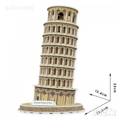 3D пъзел: The Leaning Tower of Pisa - Наклонената кула в Пиза (3Д пъзели), снимка 1 - Игри и пъзели - 39319327