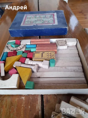 Стар детски дървен конструктор #3, снимка 4 - Други ценни предмети - 50080960