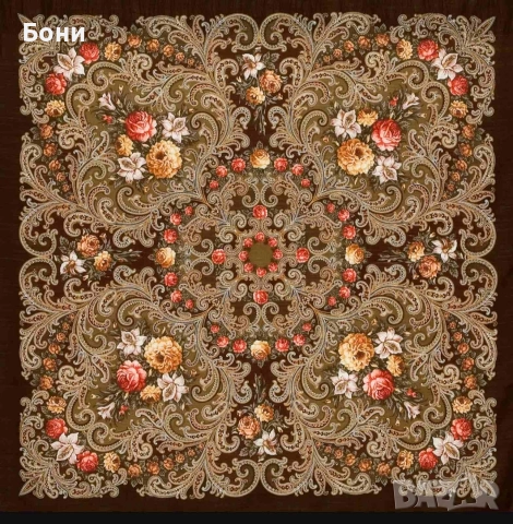 Павлово-Посадски дизайнерски шал, снимка 4 - Шалове - 52569073