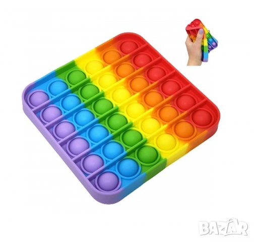 Pop it Fidget квадрат 36 балончета занимателна анти стрес игра попит, снимка 2 - Други - 33034961