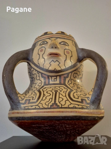 Рядък автентичен съд Шипибо (Перу) – Ръчно изработена керамика от Амазония, снимка 6 - Антикварни и старинни предмети - 53301975