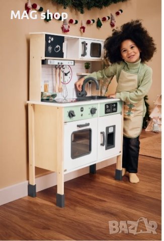 ПРОМО! Детска кухня с аксесоари дървена Реалистична + звук светлина, снимка 3 - Други - 43301274