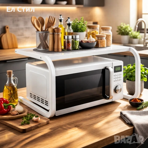 Поставка органайзер за микровълнова фурна, многофункционална, изработена от метал - сива, снимка 9 - Други - 53563495