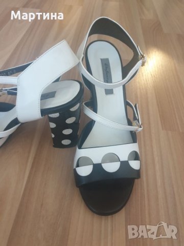 Нови сандали в бяло и черно, снимка 3 - Сандали - 26348127