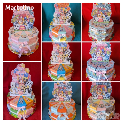 Картонена торта Блуи и Бинго, снимка 3 - Други - 52864406