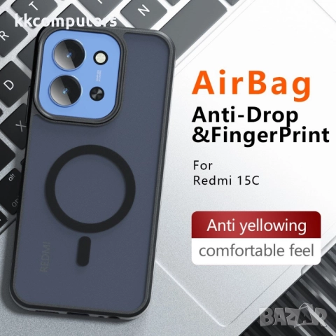 Xiaomi Redmi 15C 5G / 4G / Poco C85 4G – PC + TPU Удароустойчив Калъф и Протектор с MagSafe, снимка 13 - Калъфи, кейсове - 52072080