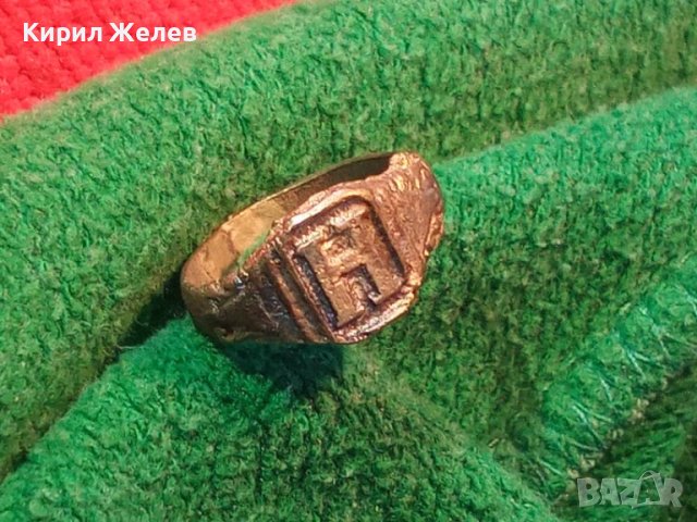 СТАРИНЕН САЧАНЕН ПРЪСТЕН с МОНОГРАМ БУКВА - Н - МАЙСТОРСКА РЪЧНА ИЗРАБОТКА САЧАН  73461