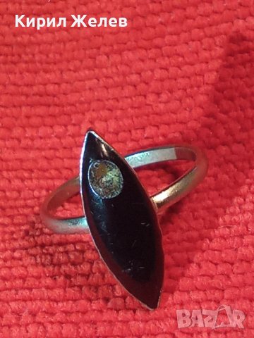 СТАР ВИНТИДЖ МЕТАЛЕН ПРЪСТЕН с КАТАЛИН СМОЛА 20421, снимка 2 - Пръстени - 32981376