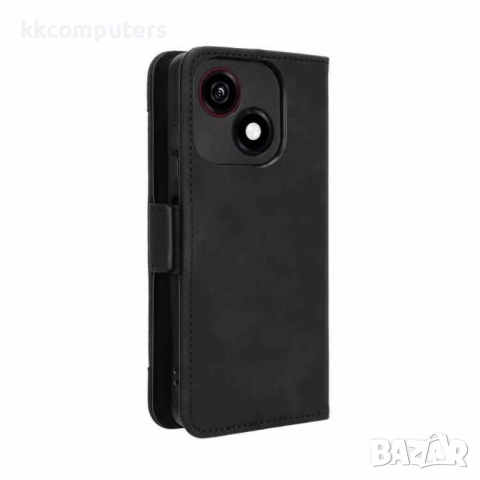 Кожен калъф Портфейл за ZTE Blade A35e- Магнитен клипс, Държач за карти и Стойка, вкл. Протектор, 5 , снимка 7 - Калъфи, кейсове - 52525267