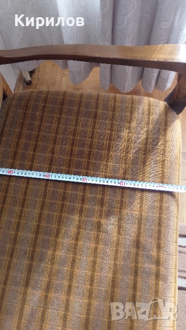 Ретро канапе с две табуретки, орех, снимка 5 - Дивани и мека мебел - 53299873