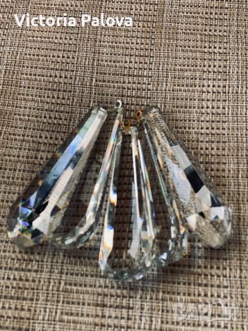 Красив кристален полилей и две лампи за стена-комплект, снимка 13 - Полилеи - 37700086