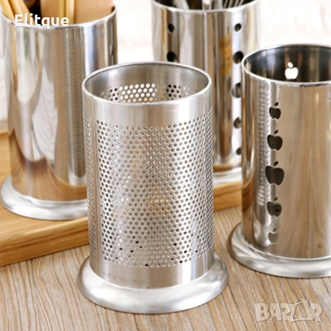 Метален органайзер за прибори,12.5 x 12.5 x 17cm, снимка 4 - Други стоки за дома - 52897720