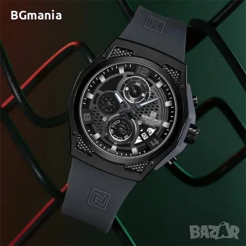 Мъжки Navoforce часовник черен 8051с2 силиконова каишка