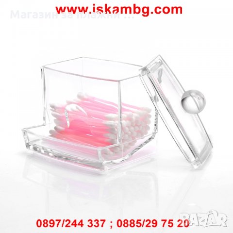 Органайзер за почистващи тампони за грим и клечки за уши - КОМПЛЕКТ   код 1710, снимка 2 - Други стоки за дома - 28386729