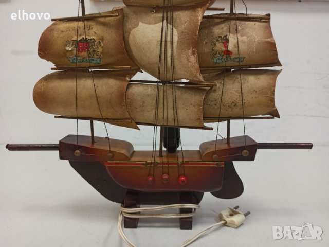 Дървено корабче-лампа -1, снимка 5 - Антикварни и старинни предмети - 32834238