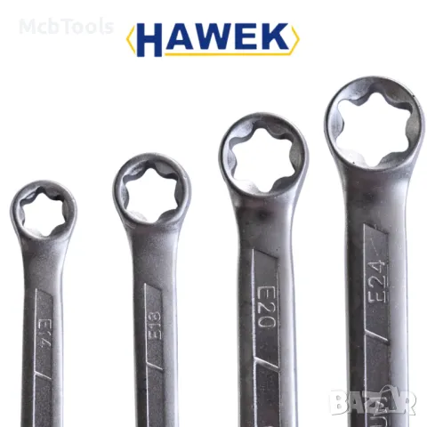 Ключове E-TORX комплект 4 броя HAWEK, снимка 2 - Ключове - 47742275