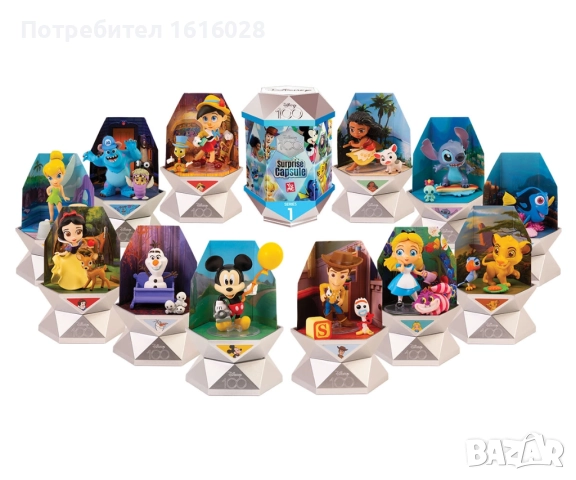 YUME Disney 100: Фигурка изненада в капсула, снимка 8 - Фигурки - 51978721