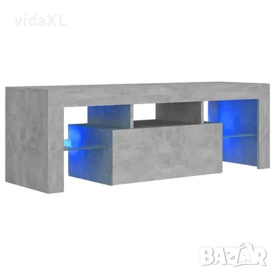 vidaXL ТВ шкаф с LED осветление, бетонно сив, 120x35x40 см(SKU:804350), снимка 1 - Шкафове - 48599940