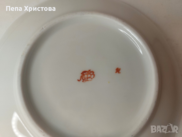 Двоен сет за чай от руски порцелан ЛФЗ – "Ломоносов", СССР., снимка 2 - Чаши - 44911998