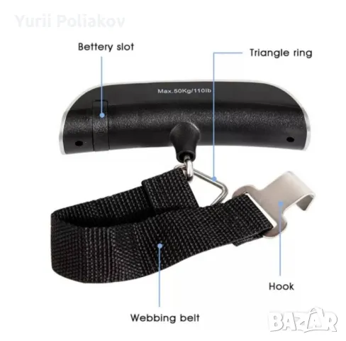 Електронен кантар за багаж, 50кг., снимка 2 - Везни - 48832163