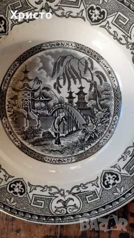 чиния порцеланова антика от края на 19-ти век Yeddo U&C Sarreguemines, снимка 2 - Антикварни и старинни предмети - 33241814
